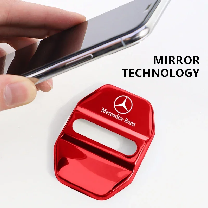 4 قطعة غطاء قفل باب السيارة حماية لمرسيدس بنز AMG E S C A B الفئة GLE GLS CLS GLC CLA GLA W212 W204 W211 W213 W205