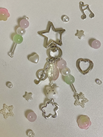 soft aesthetic y2k pink green mint white dango keychain