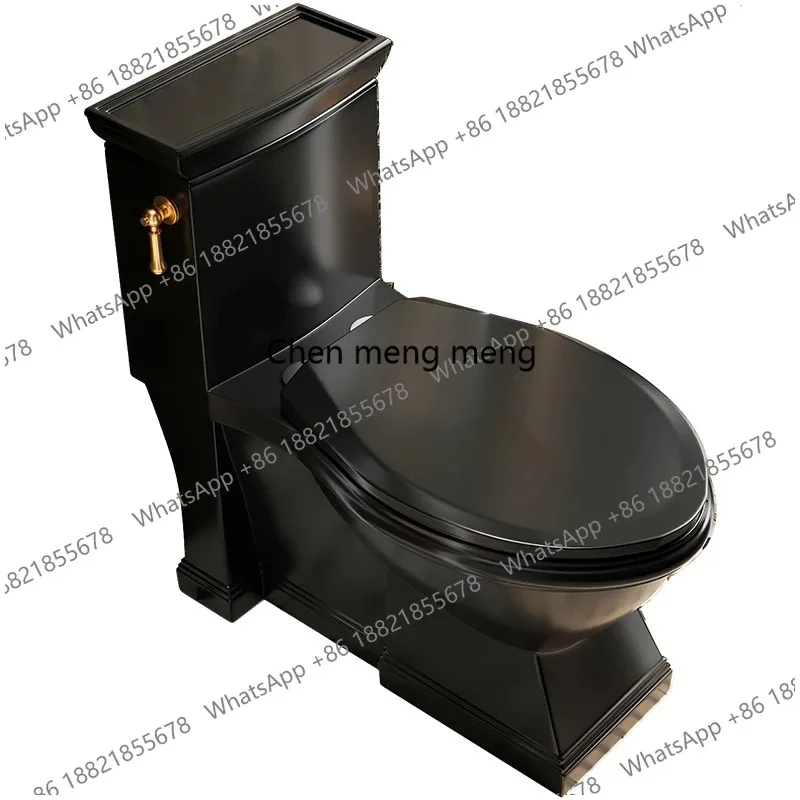 

French retro bathroom creative black toilet gold side press flush toilet