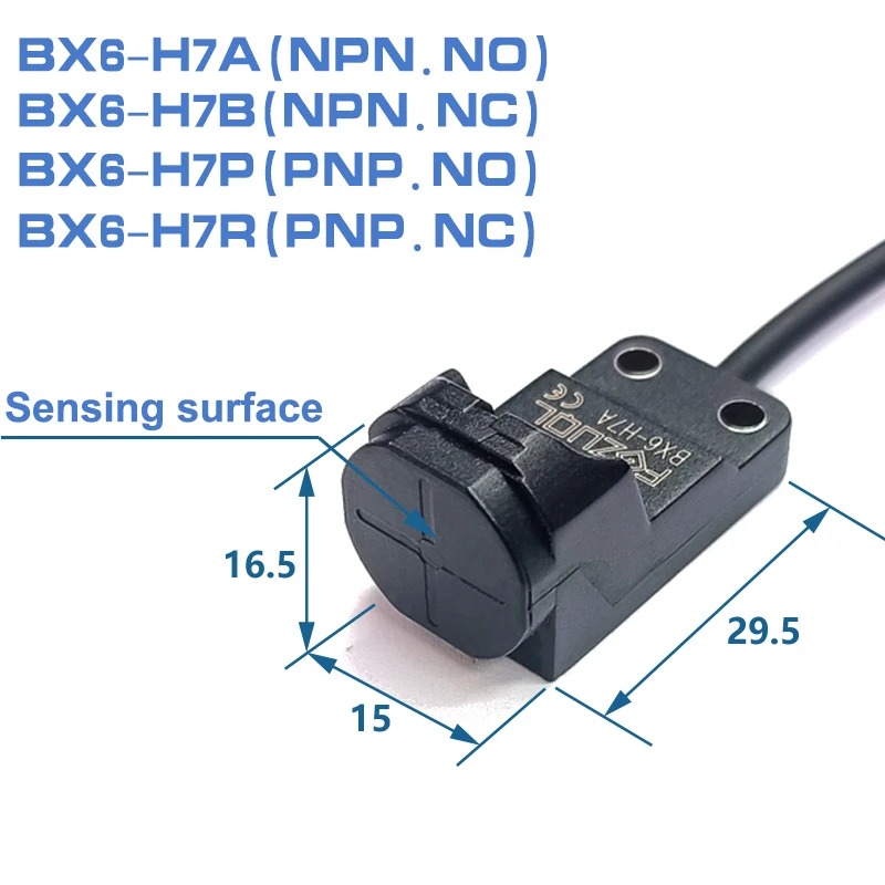 Square Shielded Inductive Proximity Sensor 3-Wire 12V/24V DC Long Sensing Distance Metal Limit Switch Sensor