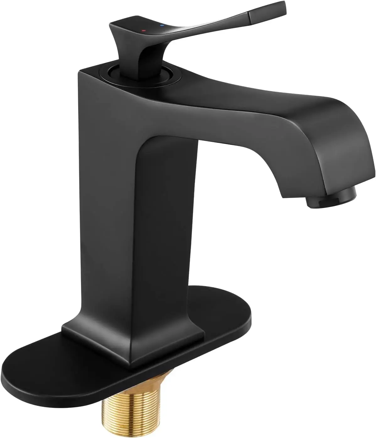 

Single Handle Sink Faucet, Matte Black Finish Faucet Kitchen Sink, Kitchen Water Faucets with Push-Button Drain, Suitable