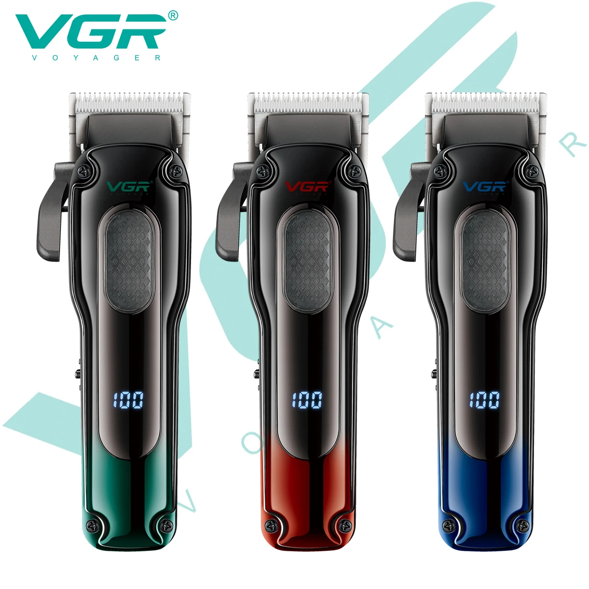 

VGR V-013 профессиональная электрическая машинка для стрижки волос с постепенно меняющимся цветным металлическим корпусом, бытовая машинка для стрижки волос, 6500 об/мин