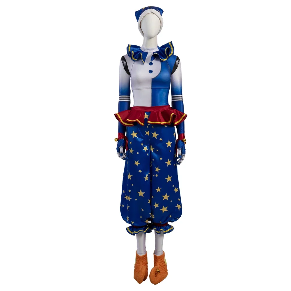 Sun Moon Clown Freddy Cosplay Costume Adult Women Shirt Pants Suits Children Girls Halloween Carnival Disguise Party Costume