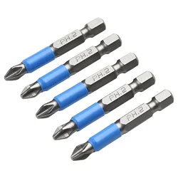 5pcs Non-slip Screwdriver Bit Set Alloy Steel Screwdriver Magnetic Electric Impact 50mm PH1/PH2/PH3/PZ1/PZ2/PZ3