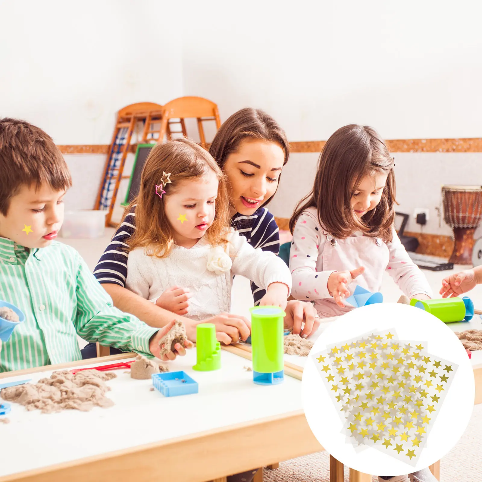 

40 листов наклеек-звездочек из алюминиевой фольги, самоклеящиеся, для поощрения, для украшения класса и скрапбукинга, декоративные наклейки-звездочки