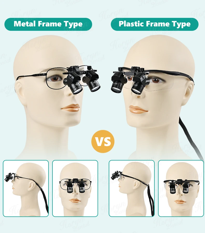 den tal Binocular Loupe 4X-6X Adjustable Magnifier 5W LED Medical Binocular Magnifying Lens Light den tal Tool