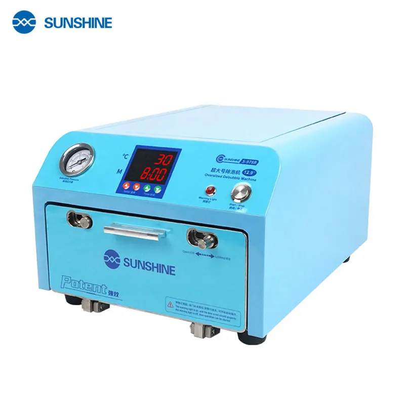 الشمس المشرقة S-978B 12.9 "فقاعة آلة مزيل شاشة LCD OCA ديبوبلر للهاتف المحمول شاشة منحنية تجديد أدوات إصلاح
