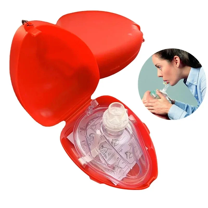 1-10pcs Professional First Aid CPR Breathing Mask Protect Rescuers Artificial Respiration Reuseable With One-way Valve Tools