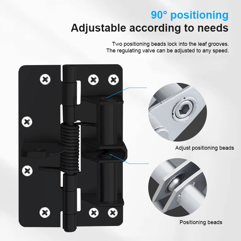 Heavy Adjustable Cabinet Automatic Door Closer Multi-Function Rebound Iron Soft Close Spring 90 Degree Positioning Small Hinge