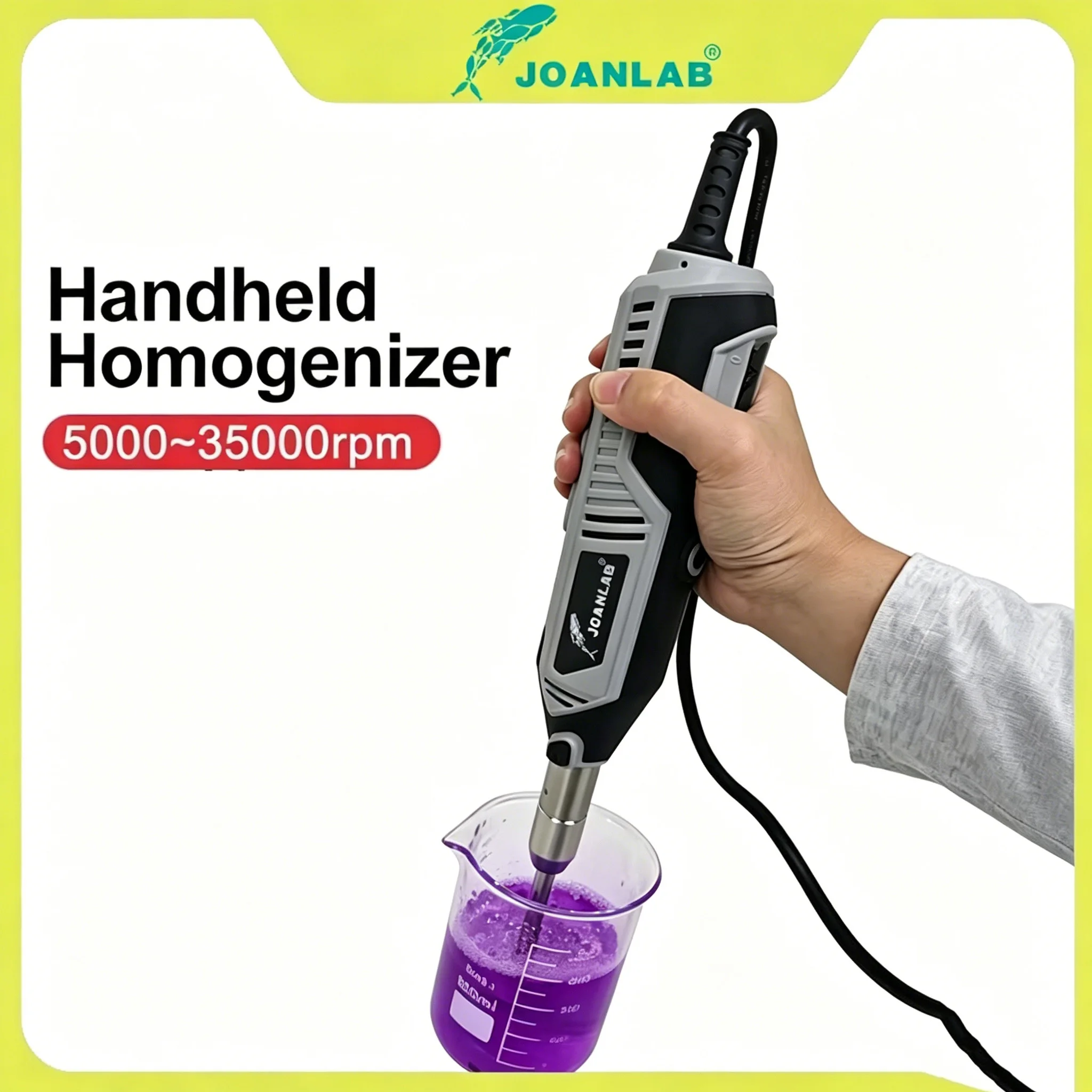 JOANLAB Lab Homogeneizador de alta velocidad de mano Emulsionante Disperser Mezclador triturador de células 5000 ~ 35000 rpm 220 V