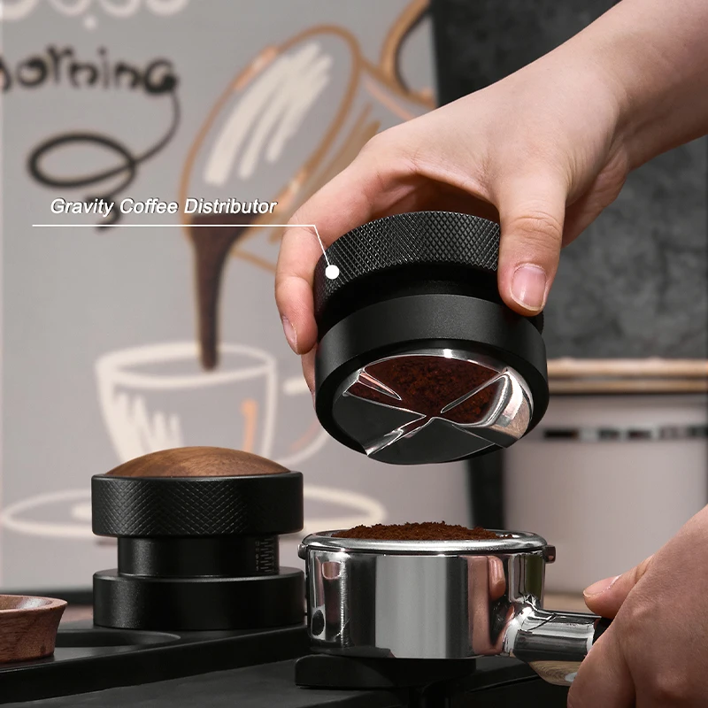 سدادة قهوة اسبريسو ذاتية التسوية وموزع قهوة الجاذبية غطاء جوز من الفولاذ المقاوم للصدأ 51 مم 53 مم 58.35 مم #3