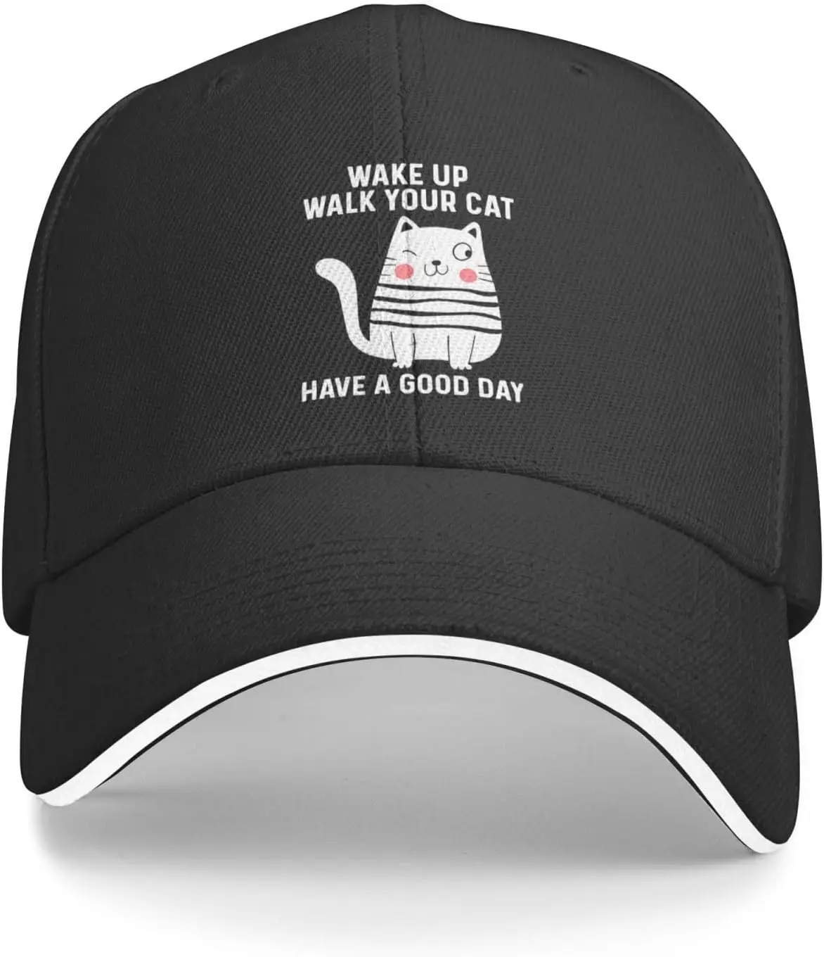 Wake Up Walk Your Cat Have A Good Days Hat Women Dad Hat Fashionable Hat