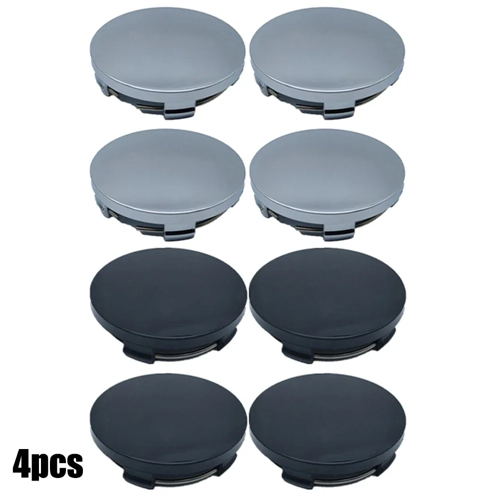 Wheel Hub Center Cap Cover High Quality 4x 60mm Universal14.5mm Height ABS Accessories Auto Black Silver Parts