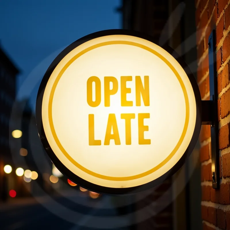 ホテル用カスタムラウンドLEDライトボックス 防水アクリル両面耐久性のある照明付き看板 壁掛け