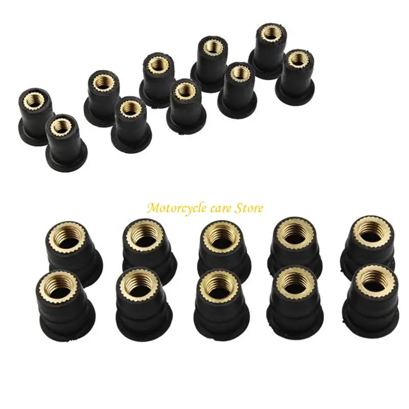 u75f 10pcs الزجاج الأمامي للدراجات النارية الأسرع طقم أسرع المطاط بئر
