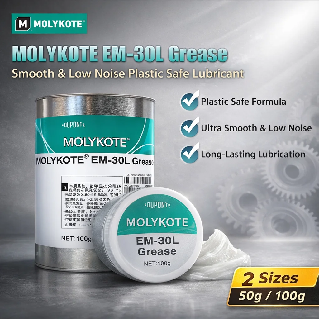 

Смазка MOLYKOTE EM-30L EM-50L EM-60L, синтетическая смазка PAO, белая смазка для пластиковых шестерен, низкий уровень шума, защита от износа
