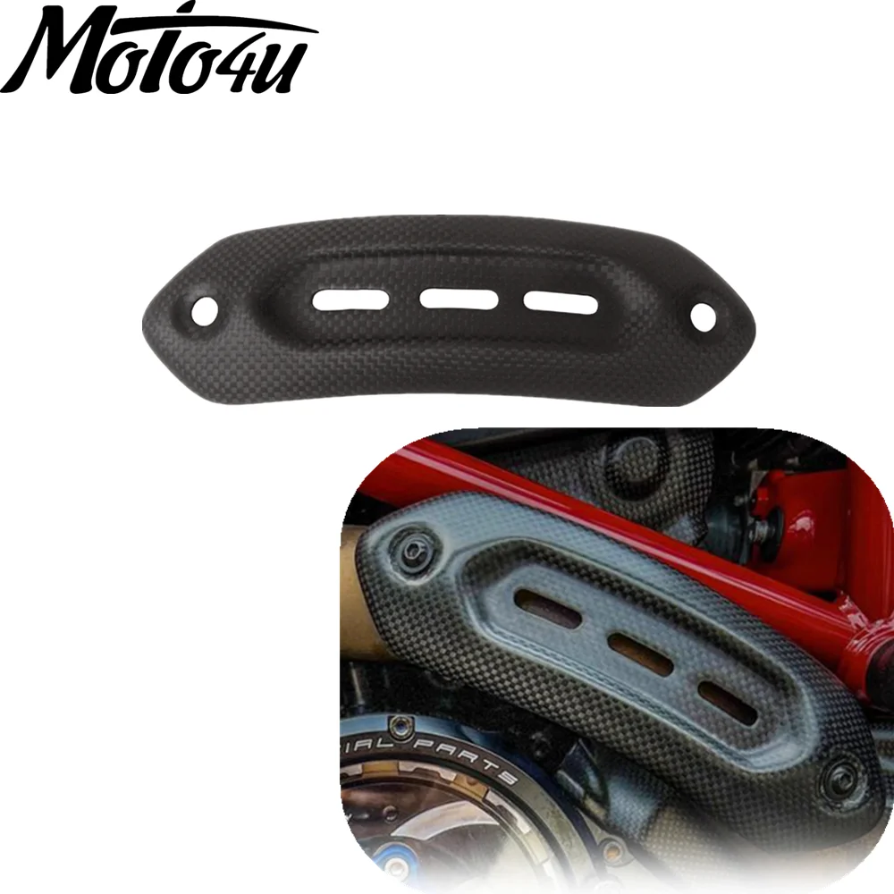 MOTO4U Real Carbon Fiber Exhaust Heat Shield Cover Guard Matt For Ducati Hypermotard 821 939 950