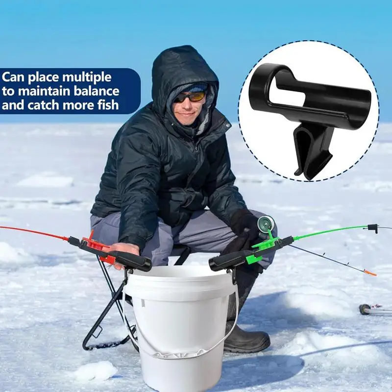 Support de pêche sur glace, pour presque toutes les cannes à glace, pince E27, 2x E27