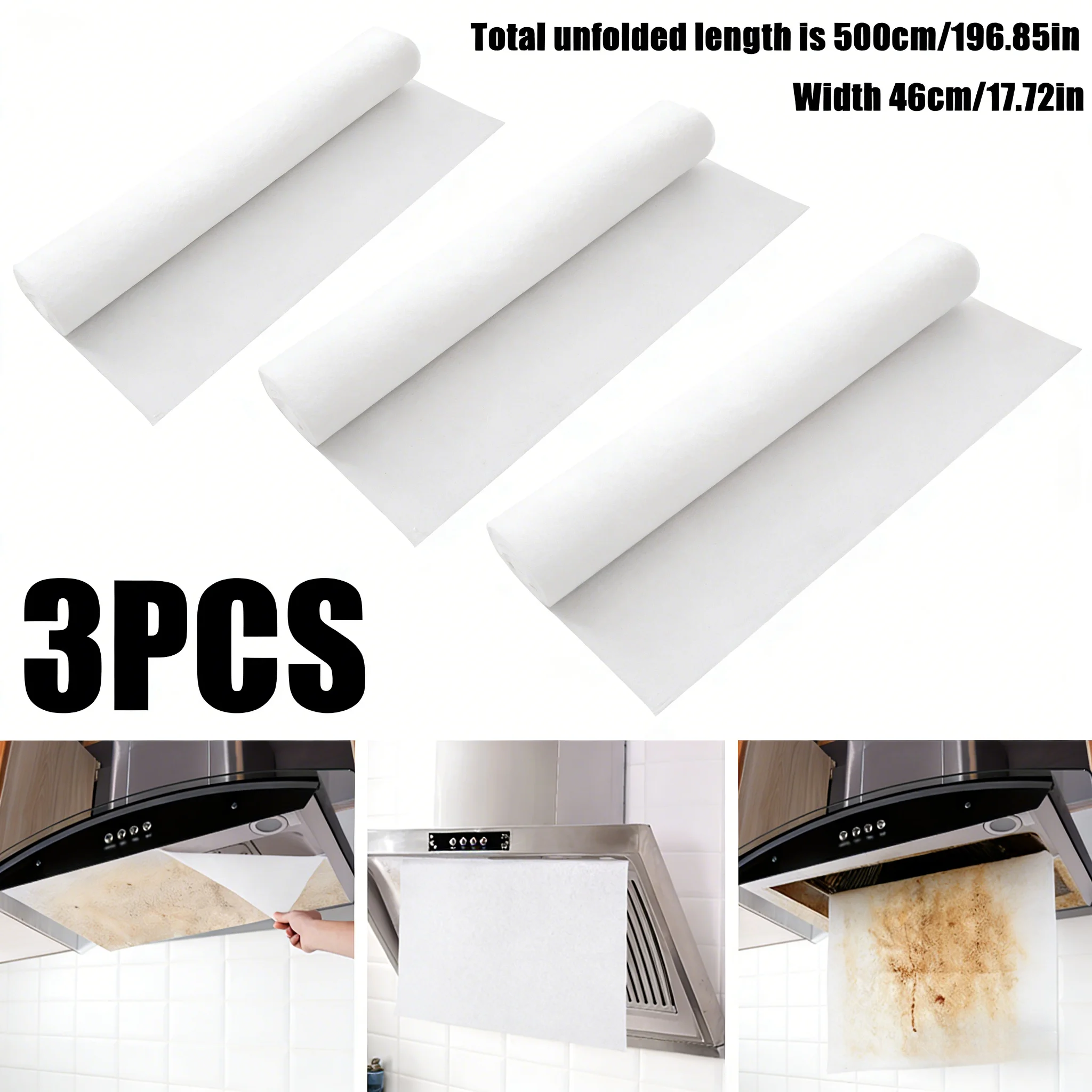 Kitchen Range Hood Filter Disposable Hood Oil Filter Paper Universal Oil-Absorbing Mesh Covers Smoke Free Non-woven Cooker Hood