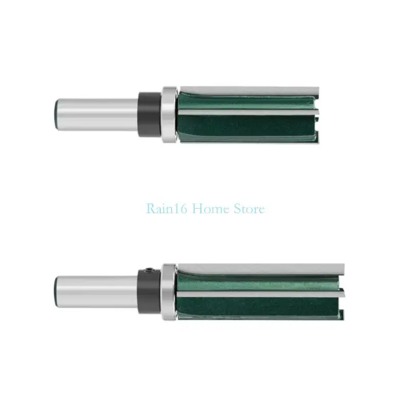 

02DB 2Pcs 8MM 12MM Shank Bearing Straight Router Bit Copy Trimming Cutter Trimming