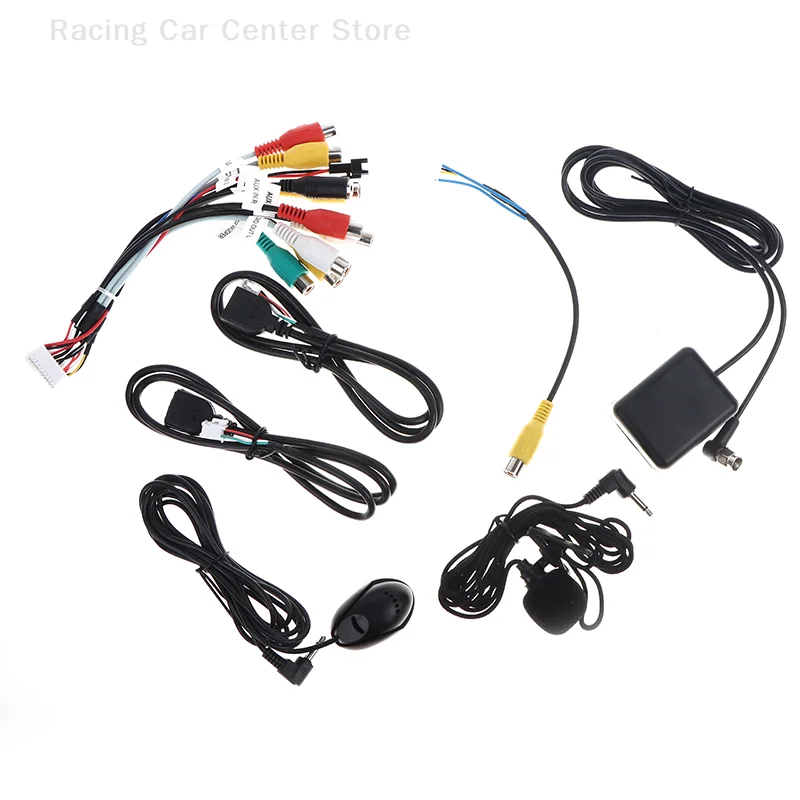 

1/3/4/5Pcs 4G WiFi Antenna Output AUX RCA SIM Card Slot USB Rear View Backup Camera GPS BT Adaptor Car Radio 20 Pin Power Cable