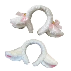 Fluffy Lamb  Hair Hoop Plush Animal Ears Headdress Cartoon Washing Face Headband Anti-slip Animal Headdress F3MD