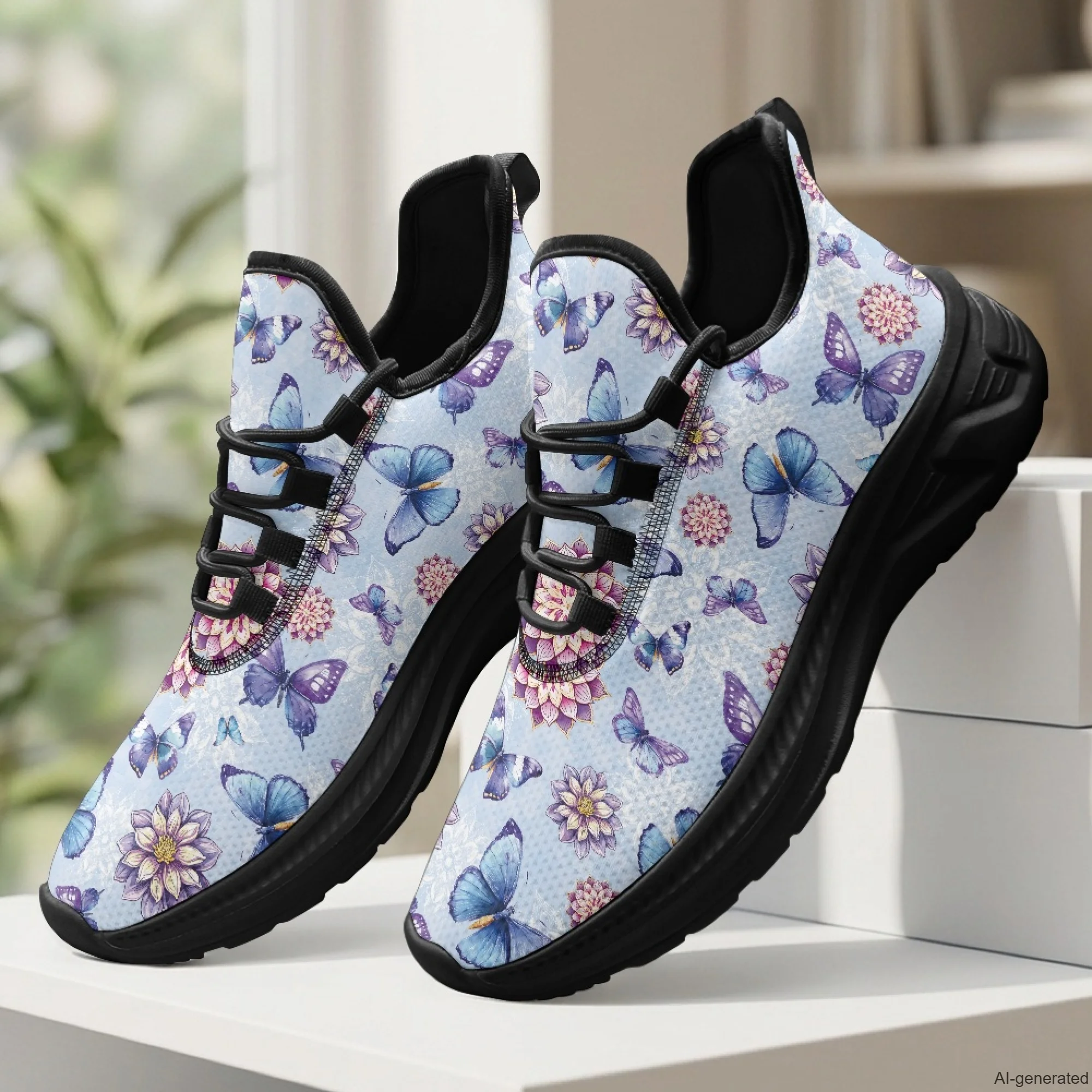 XIXIRIMIDO Womens Walking Shoes Nurse Shoes Nurse Sneakers Butterfly Print Tenis Masculino De Corrida Barefoot Shoes 35-48