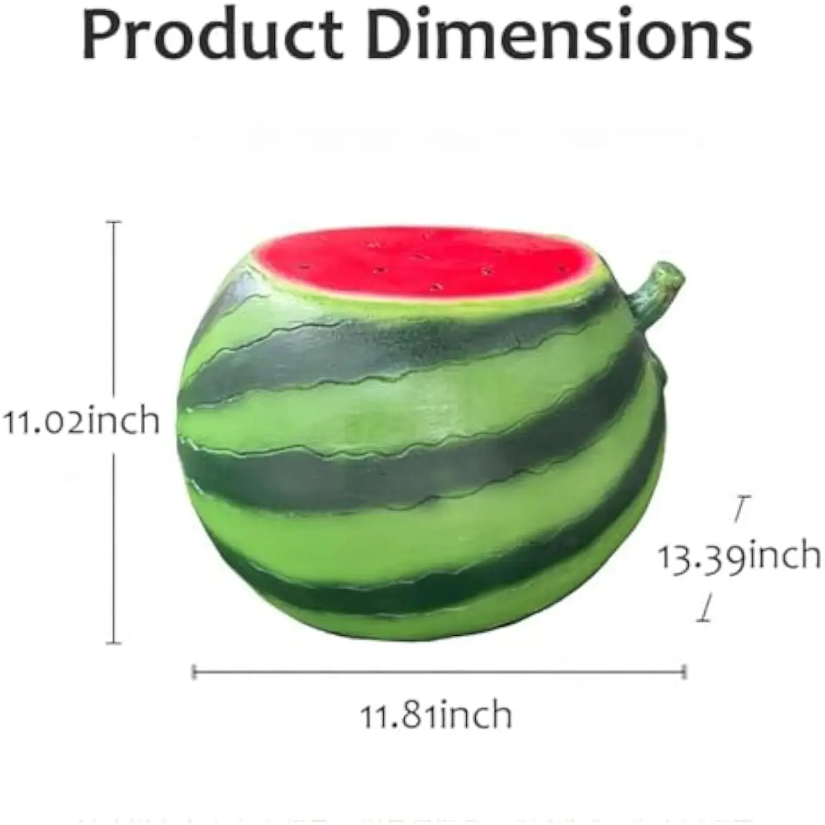 Watermelon Garden Stool Ottoman Footstool with Fruit Shape, Cute Decorative Accent Side Table Indoor Outdoor for Patio Backyard