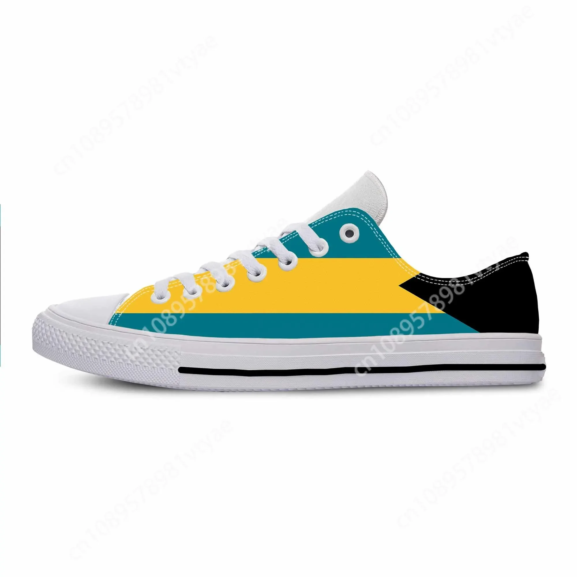 

Bahamas Bahamian Flag Patriotic Pride Cool Fashion Casual Cloth Shoes Low Top Comfortable Breathable 3D Print Men Women Sneakers