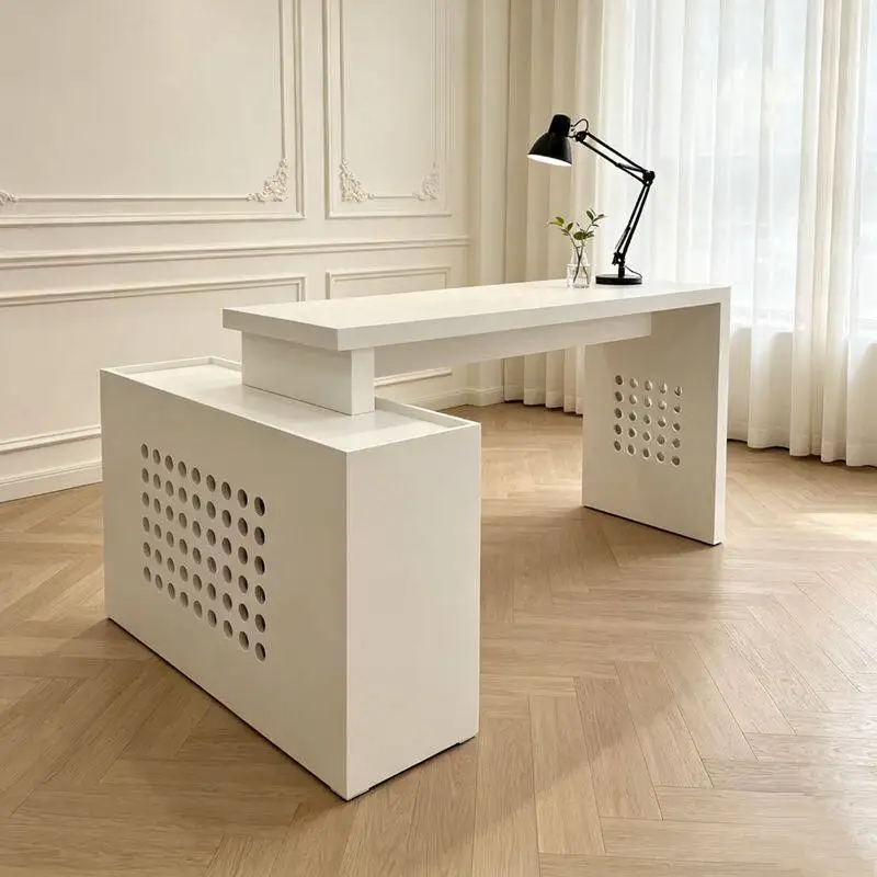 White solid wood manicure table paint color single double manicure table