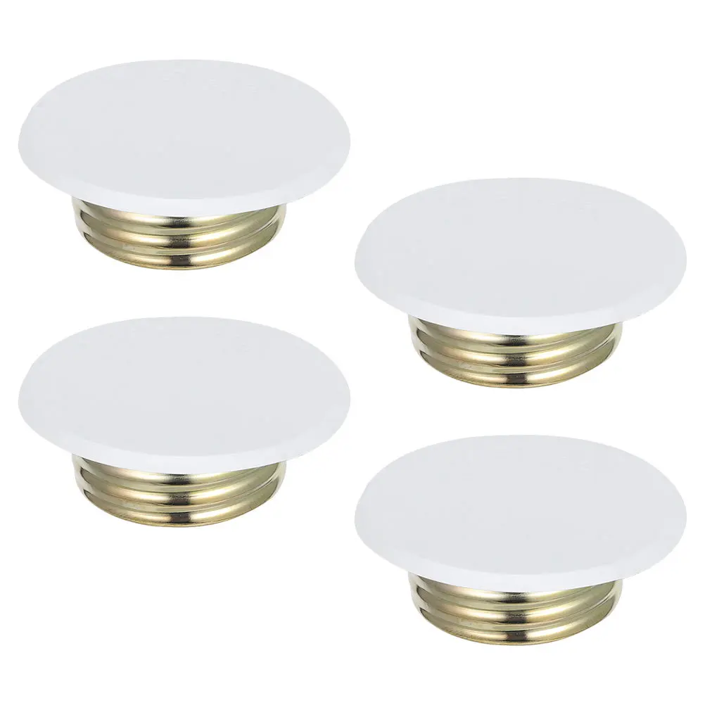 4Pcs Ceiling Sprinkler Covers Plate Concealed Design Easy Install White Metal Fire Sprinkler for Indoor Safety System