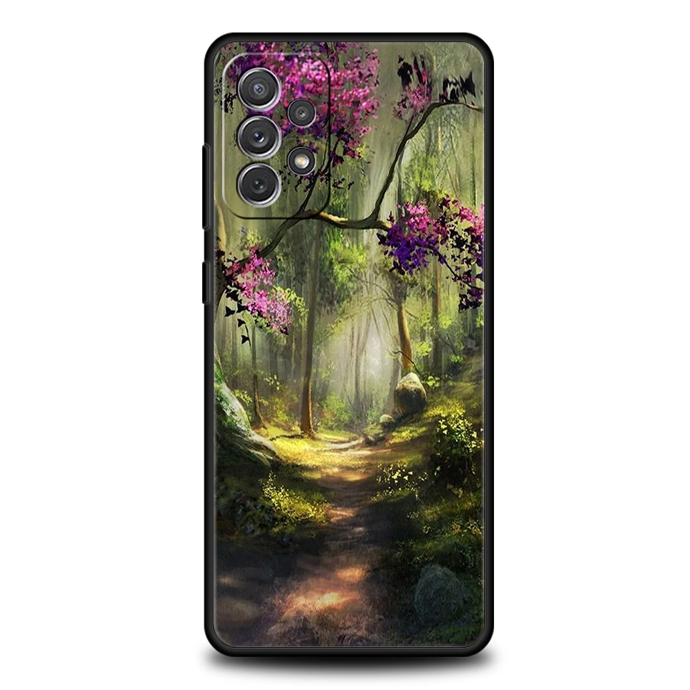 Trees And Nature Silicone Case For Samsung Galaxy A32 A52 A14 A13 A22 A72 A51 A71 A41 A11 A31 A21S 5G Luxury Phone Cover Shell