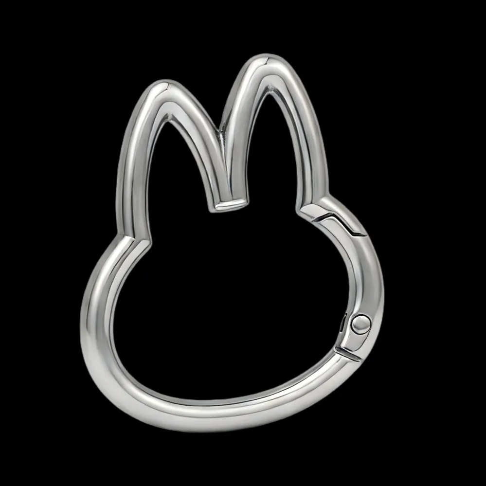 2-10 Pcs Rabbit Shape Spring Ring Open Buckle Carabiner Snap Clip for Leather Bag Handbag Belt Strap Connector Key Findings