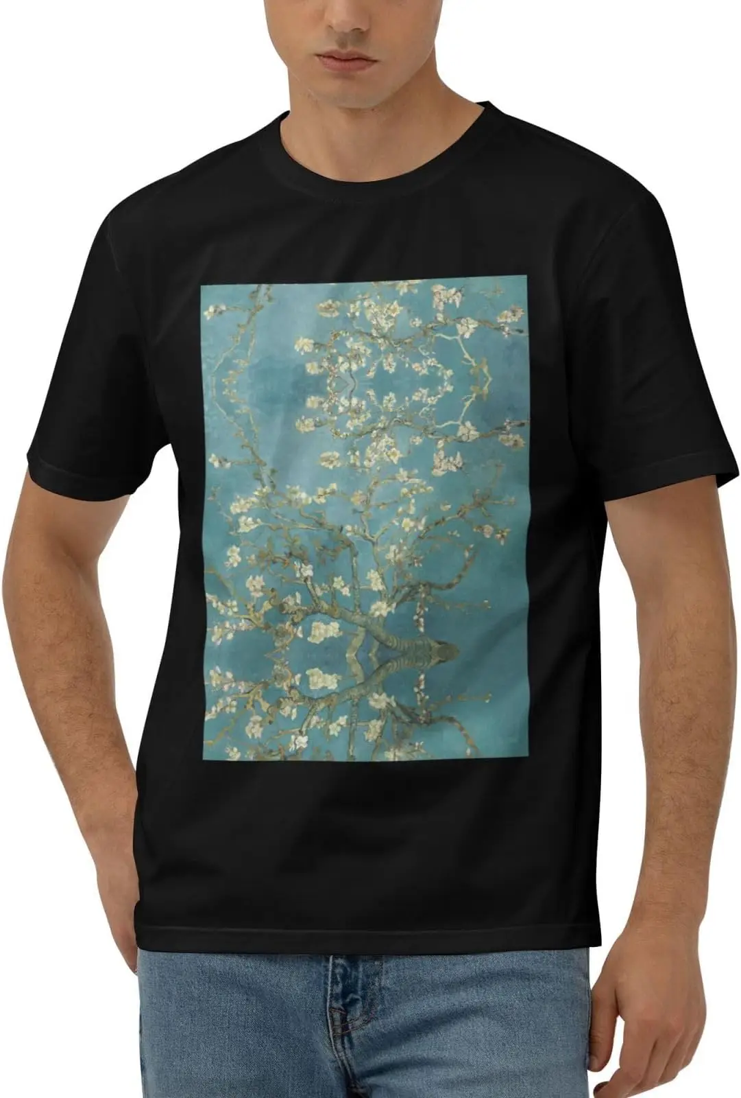 Almond Blossom Print Men'S T Shirt Tees High Quality 100%Cotton Short Sleeve