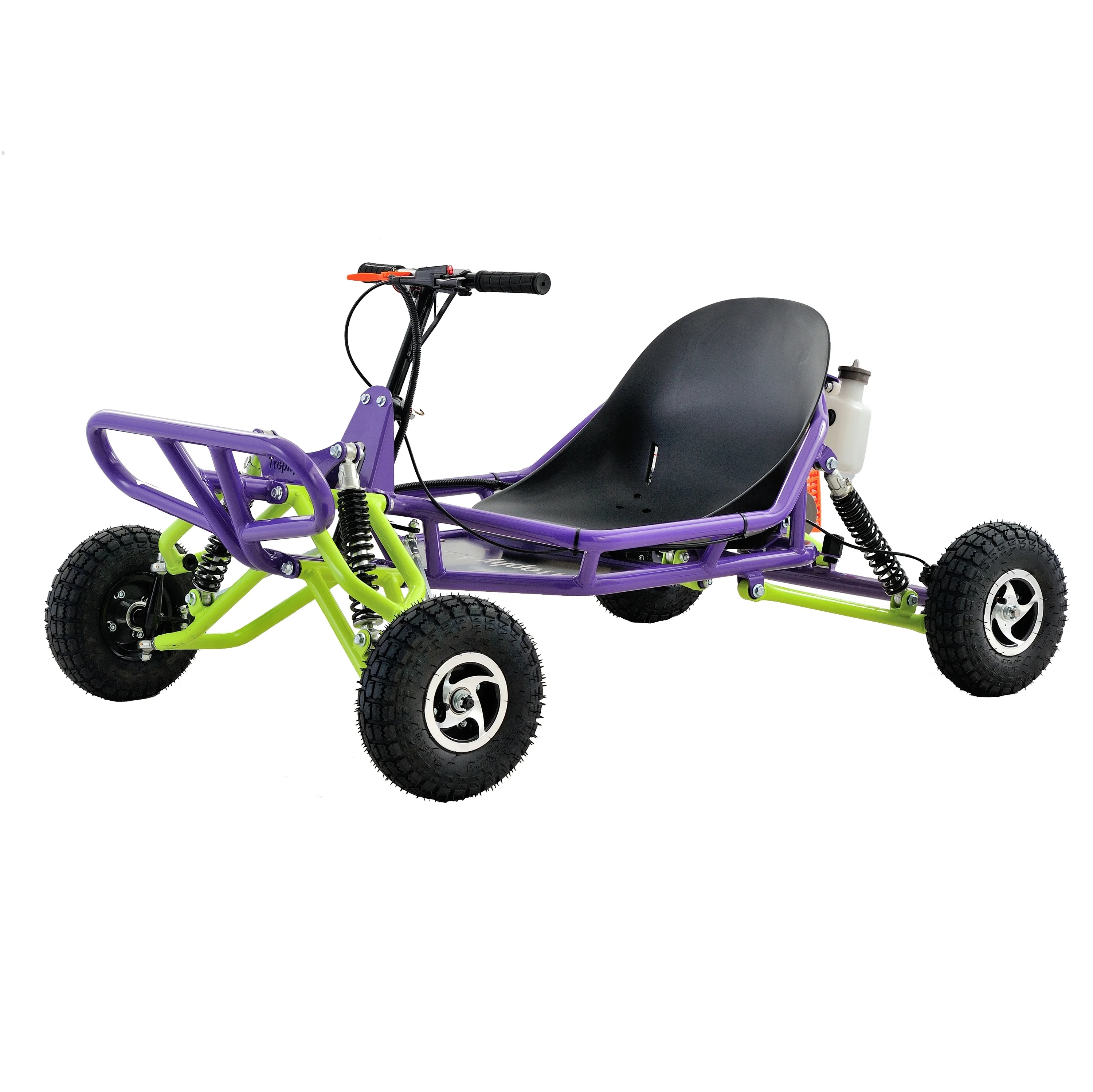 Children can start the easy to drive hand-start 2-stroke mini off-road kart