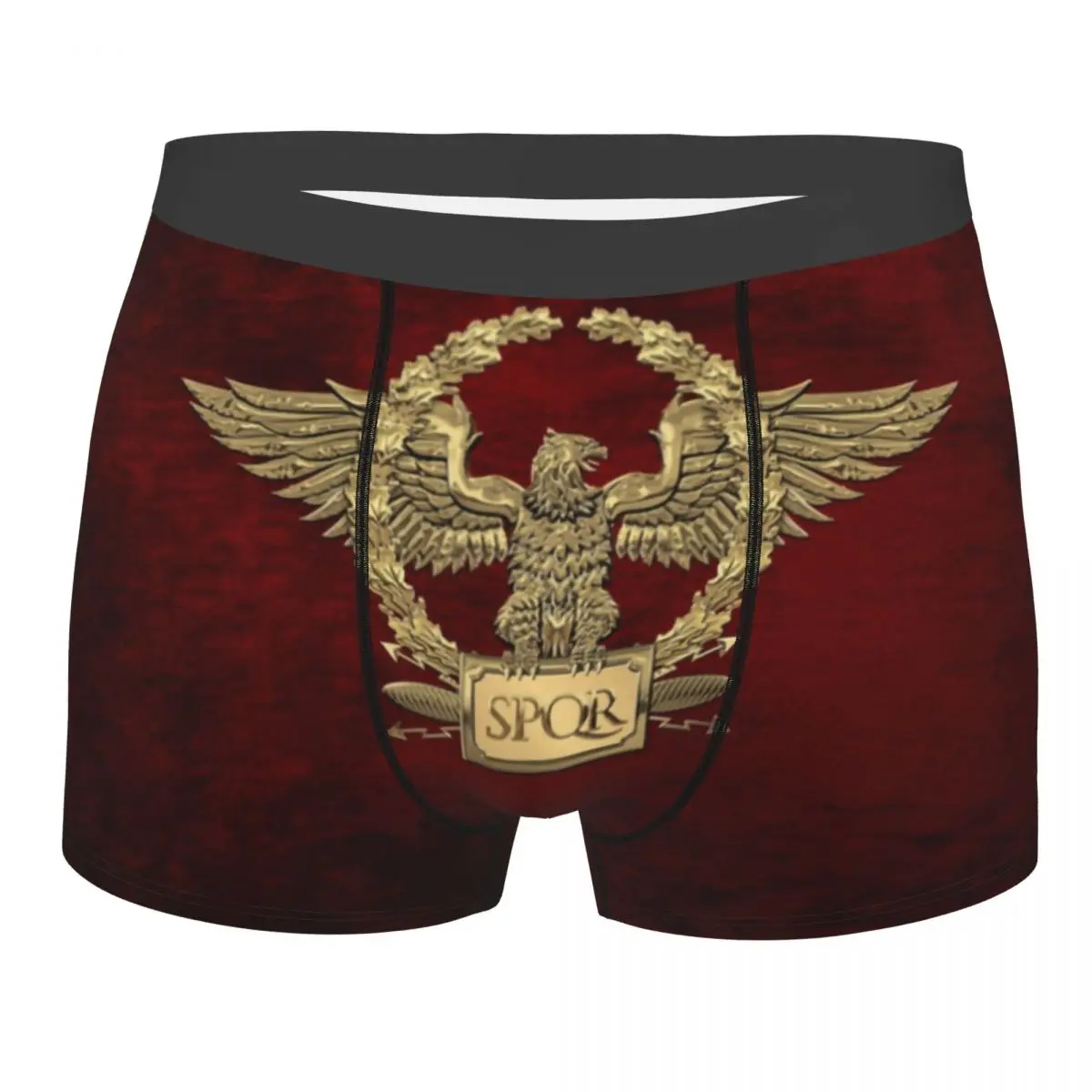 Custom Gold Roman Imperial Eagle Underwear Male Printed Military Rome SPQR Boxer Shorts Panties Briefs Soft Underpants