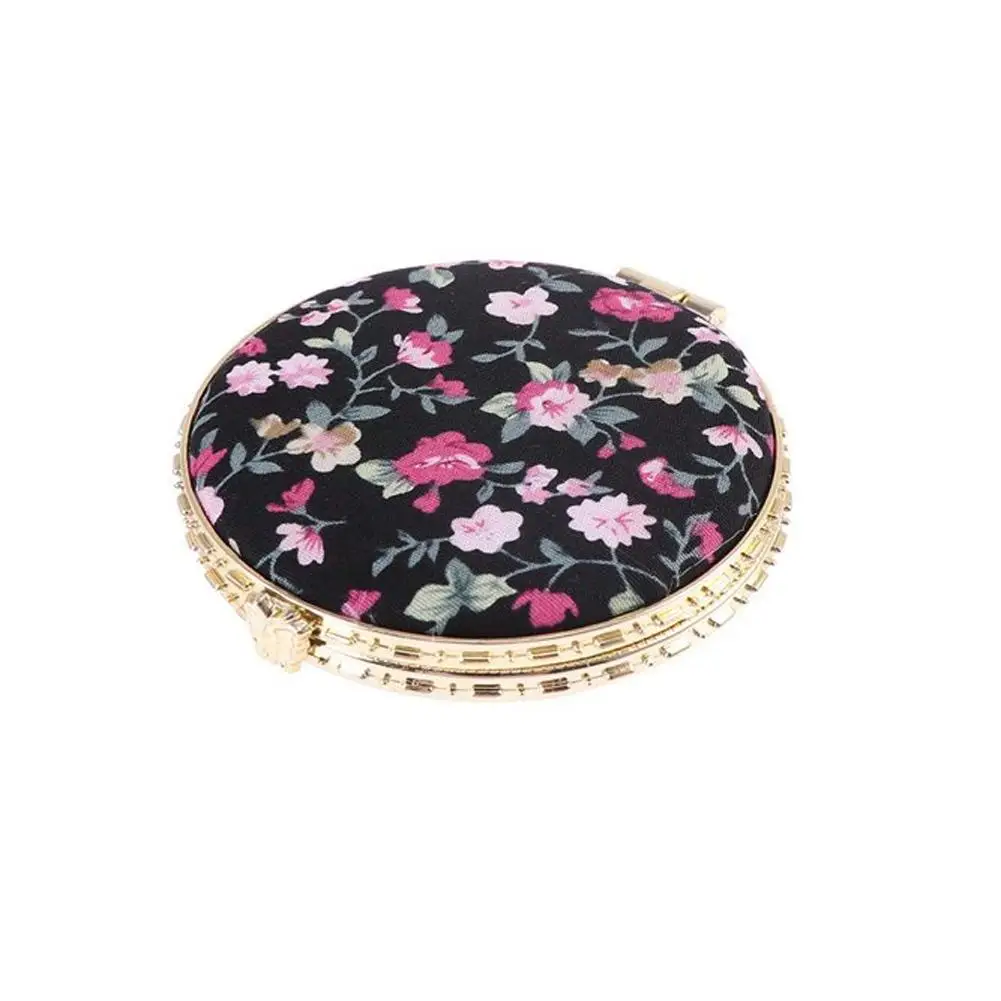 Mini espelho floral de bolso compacto de maquiagem, espelho portátil de dois lados dobrável para mulheres, espelhos cosméticos vintage, gi r3g5 1pc