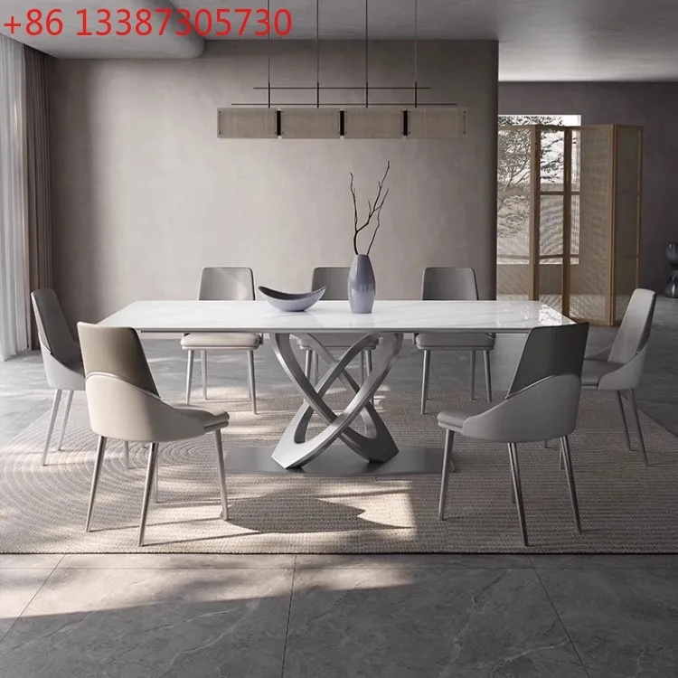 

Яркий обеденный стол из каменной плиты, роскошный высококачественный современный простой минималистичный обеденный стол