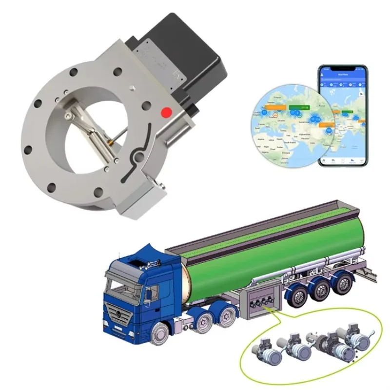 Automotive Anti-Theft Fuel Tank Valve Lock with GPS Remote LoRa Control Real-Time Monitoring Mixing Prevention Seal for Security