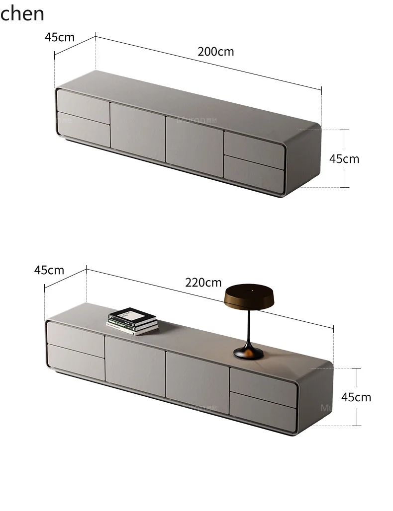 ZC light luxury TV cabinet leather floor TV cabinet whole house with high-end living room TV cabinet