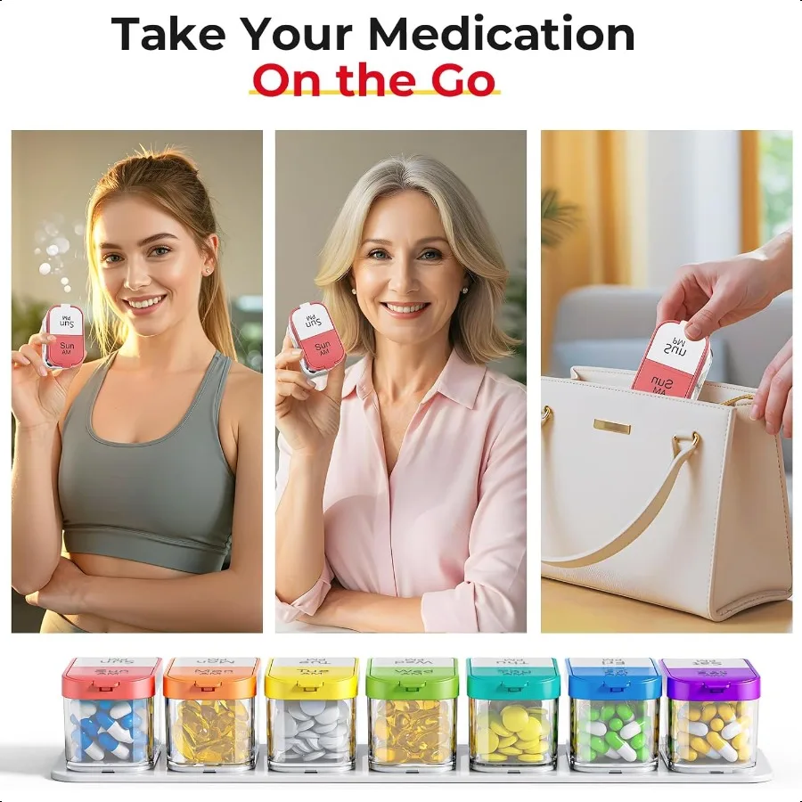 Portapillole settimanale extra large Portapillole XL 7 giorni Am Pm Jumbo Organizzatore di medicinali 2 volte al giorno per contenere vitamina medica quotidiana