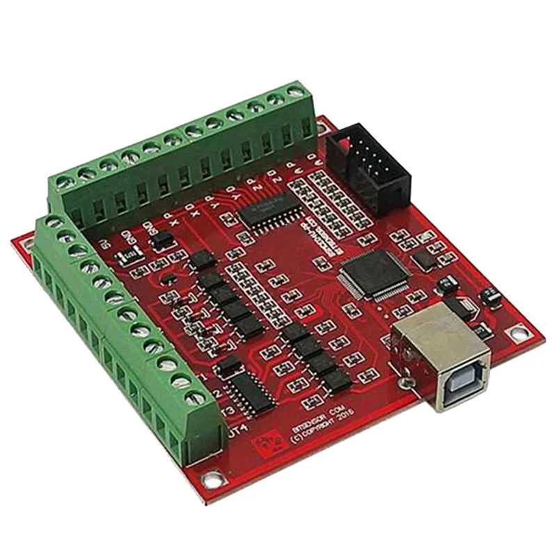 ชุดระบบควบคุม CNC L74A, 1XRed Breakout Board 4 อินเทอร์เฟซไดรเวอร์ตัวควบคุมการเคลื่อนที่+4X สเต็ปเปอร์มอเตอร์ไดรเวอร์ 2DM542