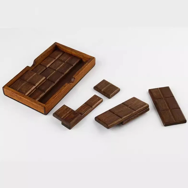 Chocolade Houten Brain Teaser Puzzeldoos Volwassenen Kinderen Probleemoplossende Games Luban Lock Educatief Speelgoed Juegos De Inteligencia