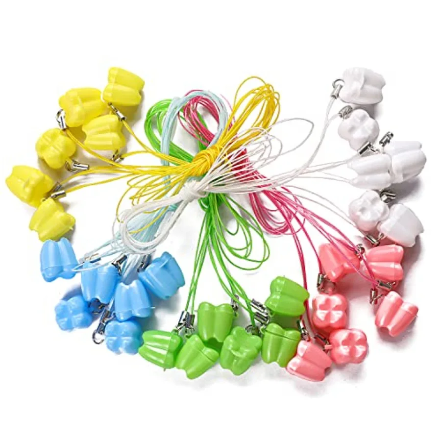 

30 Pcs Lost Teeth Saver Necklace and Organizer - Baby Milk Teeth Storage Box with Necklace Case