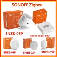 SONOFF Zigbee Sensor SNZB-01P/02P/03P/04P/06P/02D temperatura humedad ZBMini L2 interruptor inalámbrico Sensor de presencia de movimiento puerta de enlace