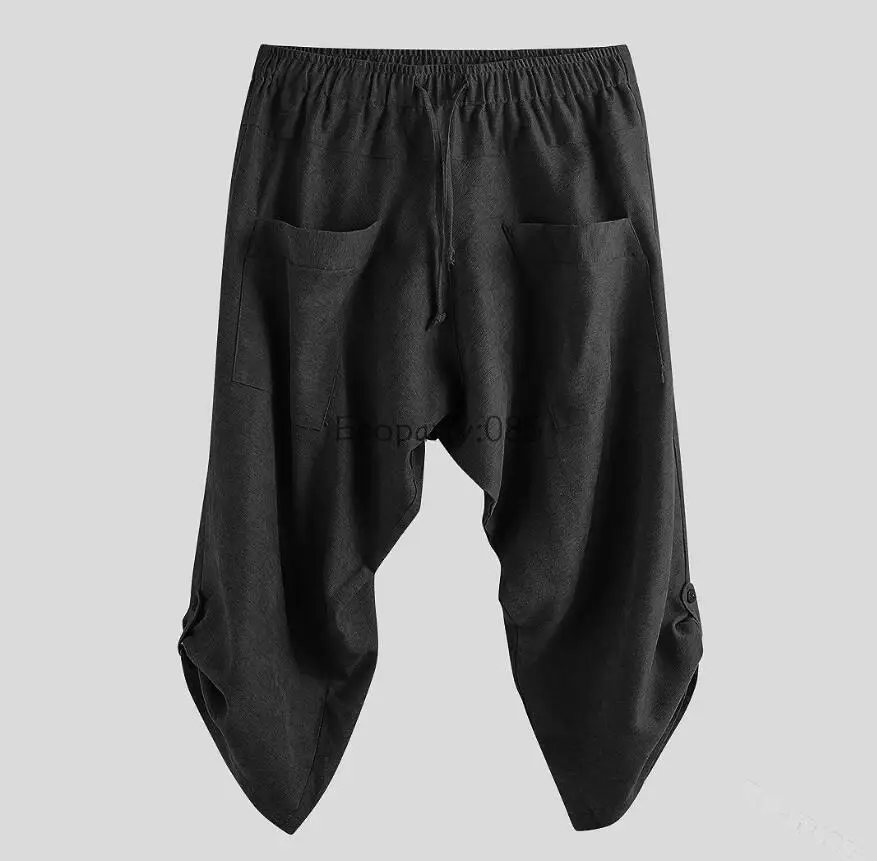 Mens Retro Ethic Style Casual Pants Medieval Lounge Loose Pants Viking Pirate trousers Peasants Cosplay