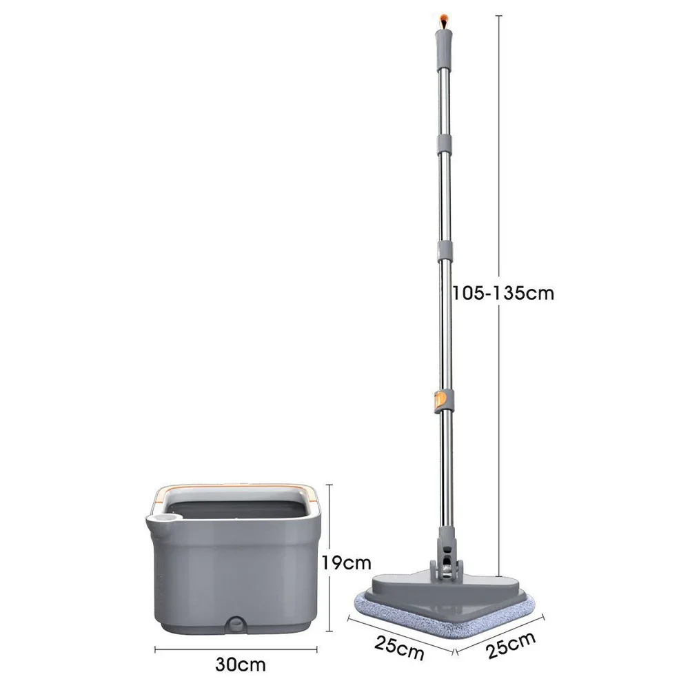 Floor Cleaning Mop with Bucket Spin Mop Hand-Free Lazy Squeeze Mop 360° Rotatable Automatic Magic Floor Mop Home Cleaning Tools