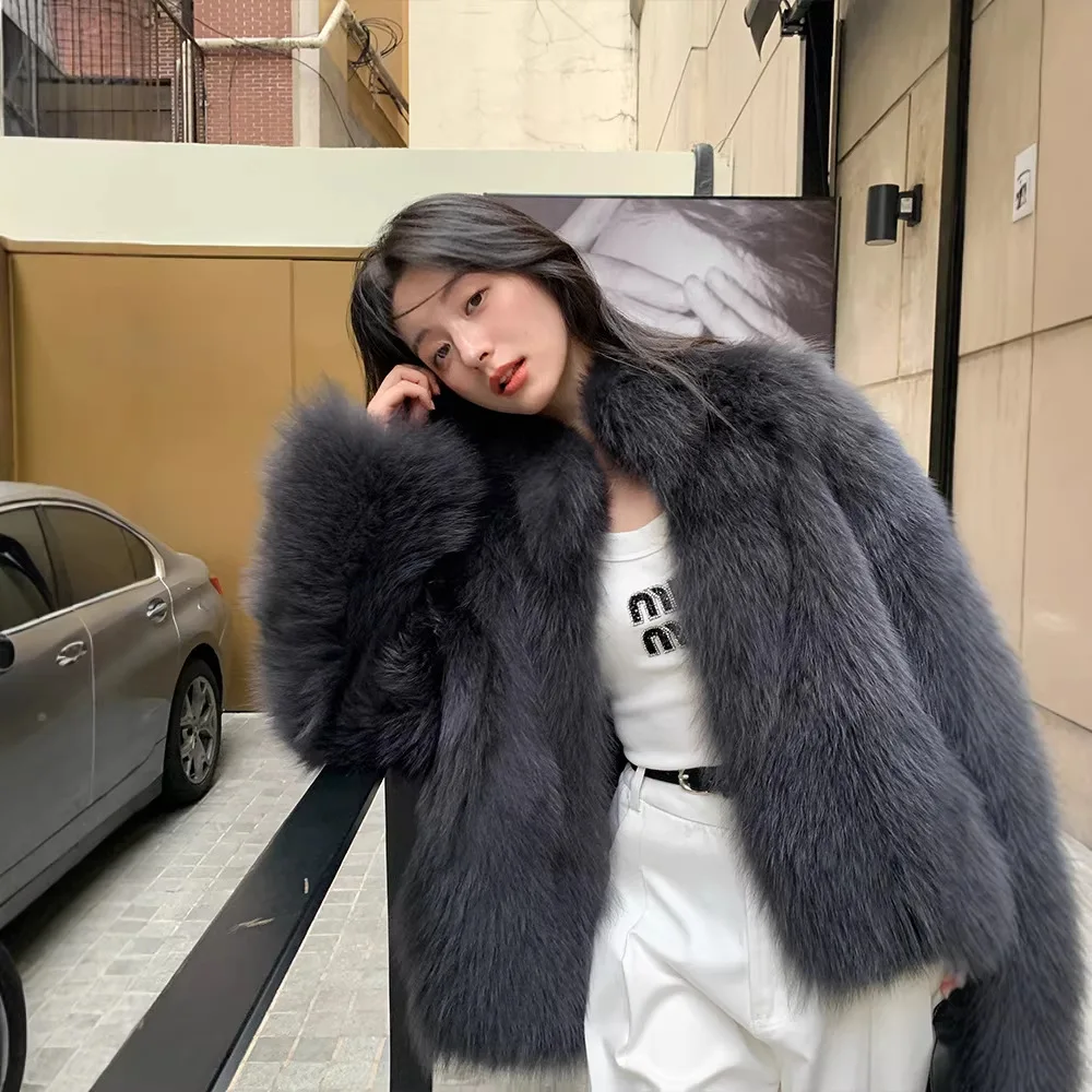 Women Coats Faux Fox Fur Jackets Furry jacket Outerwear Coat Thick Warm Y2k Streetwear Open Front stand collar full sleeve 2026