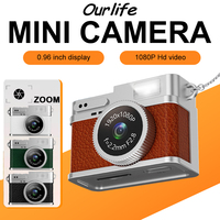 Ourlife Digital Camera 1080P CCD Mini Cam with Screen Indoor Outdoor Sports Portable Vintage Very Small Camcorder Video Recorder
