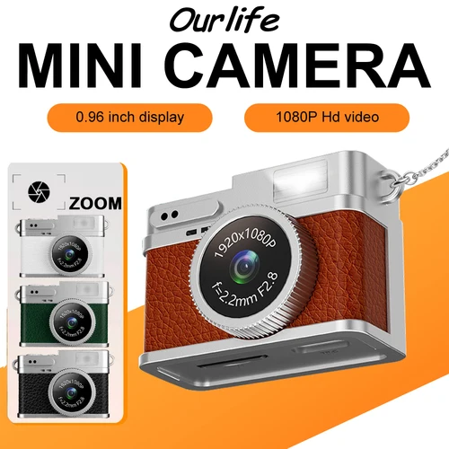 Ourlife-cámara Digital CCD de 1080P, Mini cámara con pantalla para interiores y exteriores, videocámara portátil Vintage muy pequeña, grabadora de vídeo